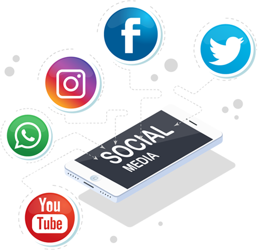 social media with phone